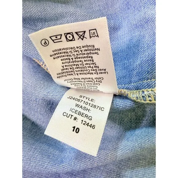 Veronica Beard NWOT Women 10 Edwina Sleeveless Midi Shirtdress Iceberg Denim - Picture 13 of 13